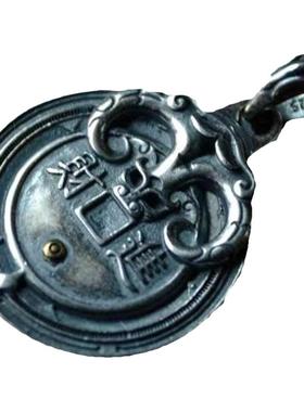 SAMTAO情侣项链S925银吊坠复古饰品民族风进宝饕餮纹个性小众男女