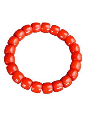 天然和田玉红玉苹果珠手链