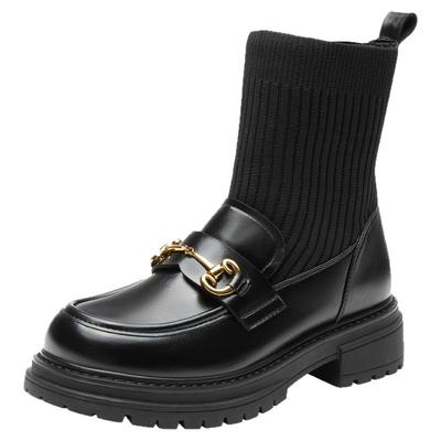 大东官方正品黑色乐福袜靴