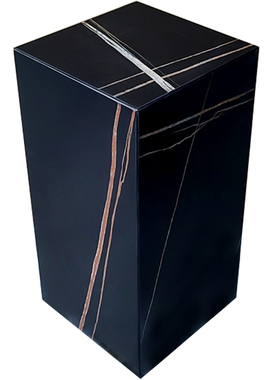 劳伦黑金岩板底座别墅客厅雕塑台