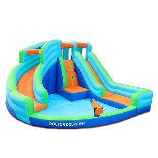 博士豚双滑梯儿童充气城堡跳床家用室内户外蹦蹦床幼儿园淘气堡