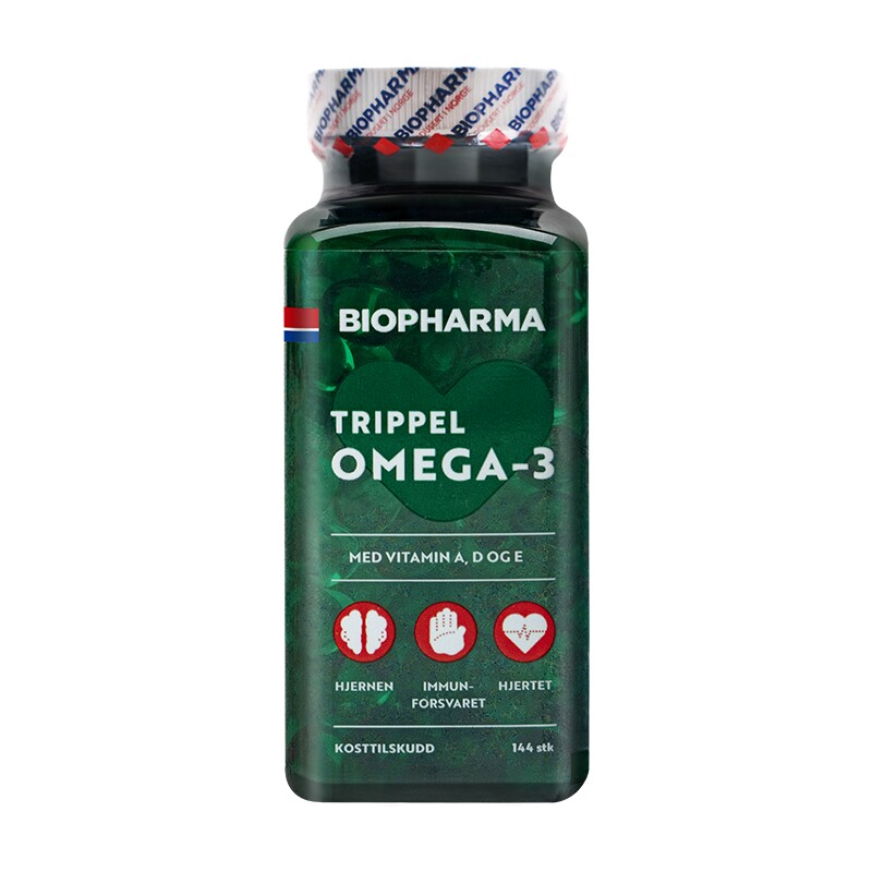 【2027-04】挪威进口Biopharma Trippel三重深海鱼油144粒加量版