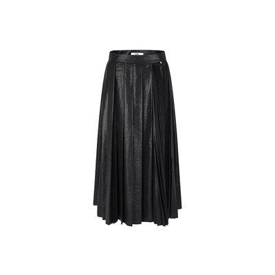 none摩登街头百褶大摆伞裙皮裙