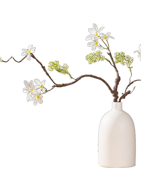 仿真藤条摆件中式假花陶瓷花瓶