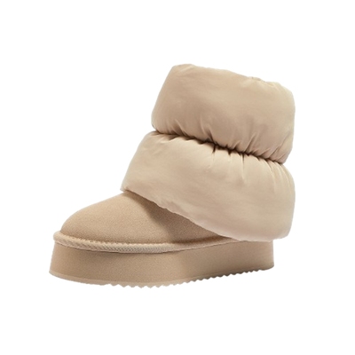 骆驼火焰雪地靴女2025新款冬季加绒加厚保暖棉鞋厚底防滑东北棉靴