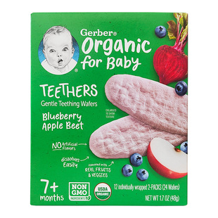 美国嘉宝有机米饼宝宝香蕉芒果水果蔬菜味磨牙饼干零食 7个月+