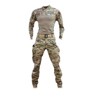 男女春秋户外战术迷彩长短袖套装束脚裤修身防水军训服耐脏蛙服