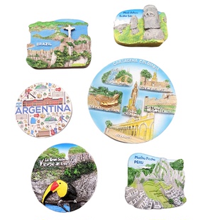 3个包邮 秘鲁巴西智利阿根廷委内瑞拉哥伦比亚装饰贴冰箱磁性贴