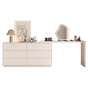 实木梳妆台卧室现代简约床尾斗柜一体轻奢收纳柜化妆台小型化妆桌