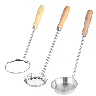 304不锈钢油墩子模具 家用萝卜丝饼油炸工具 带钩加深油端子勺子