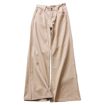 纯色高腰显瘦宽松阔腿裤工装裤