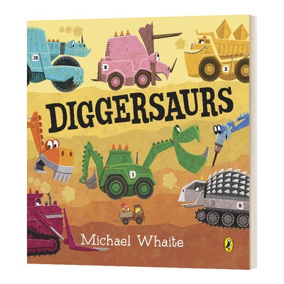 英文原版 Diggersaurs 挖土机 低幼儿童英语启蒙认知绘本 宝宝撕不烂纸板书 亲子互动共读早教书 英文版 进口英语原版书籍
