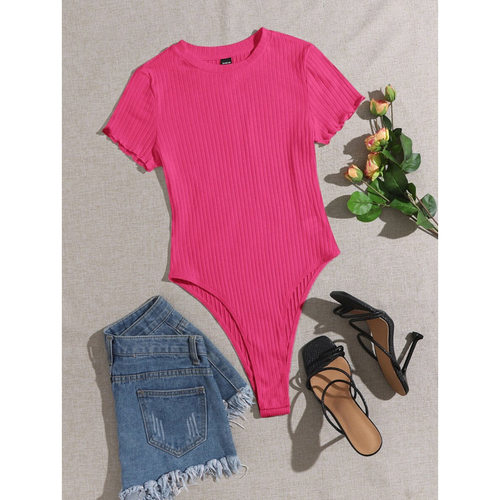 M 32768 French round neck bodysuit 法式小圆领塑身连体衣