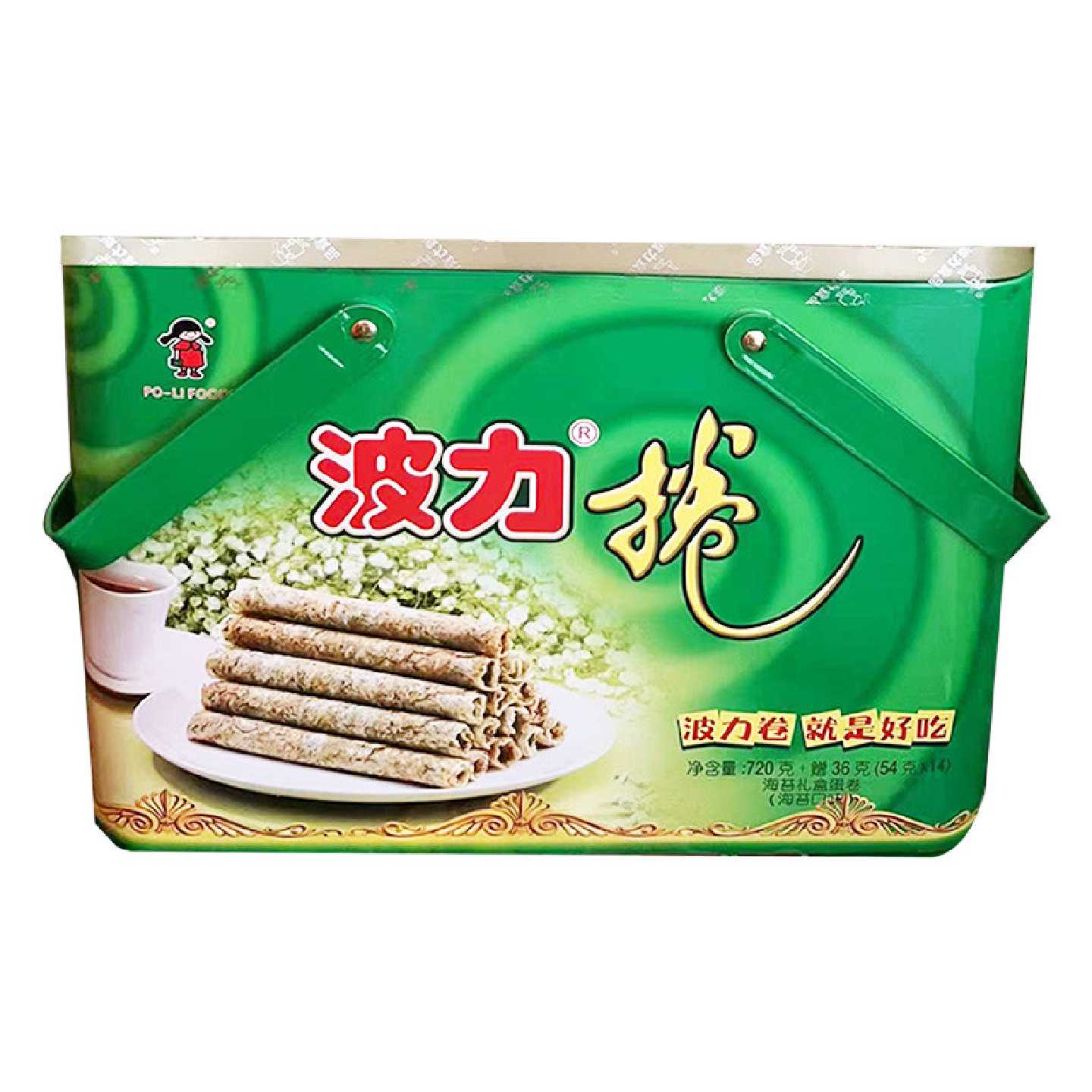 波力鸡蛋卷720g36g精装礼盒海苔口味零食蛋卷饼干休闲小零食