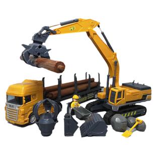 抓木机玩具仿真耐摔抓树车夹木头工程车儿童男孩抓机模型破碎锤