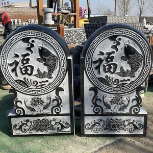 石雕门墩抱鼓石石墩子大门中式雕刻貔貅仿古庭院石鼓摆件青石门墩