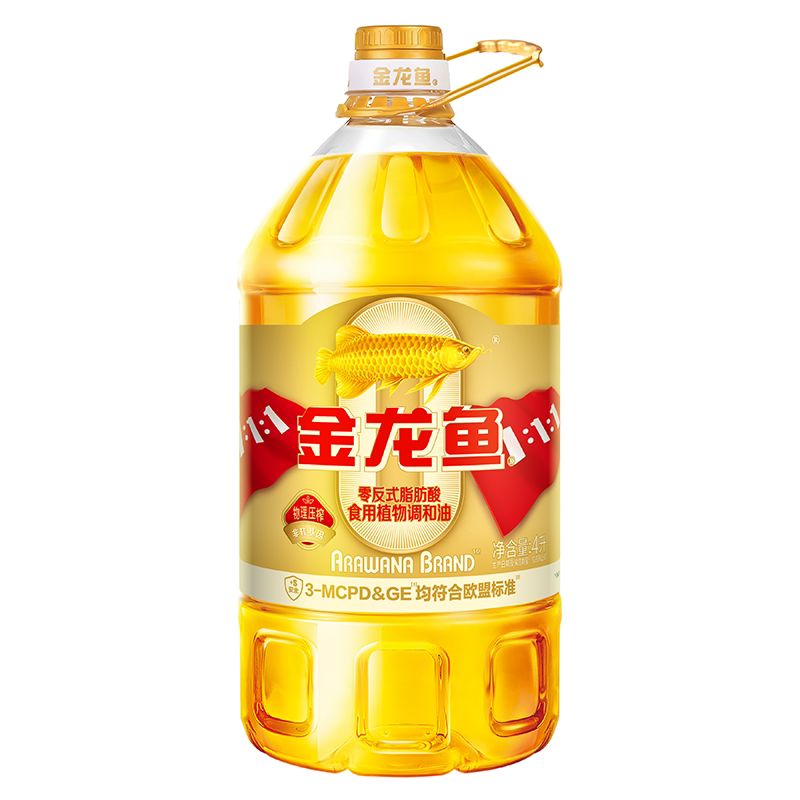金龙鱼非转物理压榨调和油4L*2桶装家用食用油植物调和油植物油