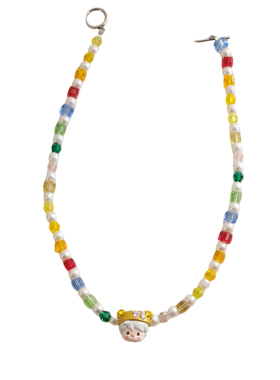 彩虹碎钻公主小甜豆串珠卡通吊坠轻奢设计感珍珠ins风锁骨链项链