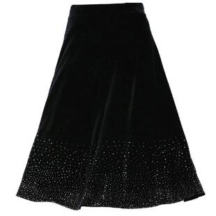 时尚中年女装秋冬半身裙百搭垂感金丝绒裙春秋季大码中长款妈妈装