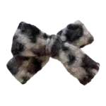 豹纹卷毛边丸子头!秋冬复古卷毛丸子头抓夹大号蝴蝶结高级感发夹