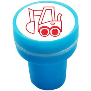 挖机工程车印章卡通彩色儿童奖励盖章小汽车图案男孩吊车可爱玩具