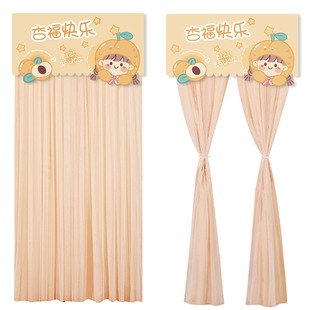 防蚊门帘新款透光不透人蕾丝纱帘卧室家用免打孔魔术贴纱门隔断帘