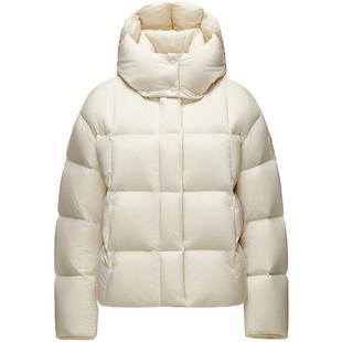 坦博尔【周也同款】羽绒服女连帽短款量感暖核加厚泡芙面包服外套