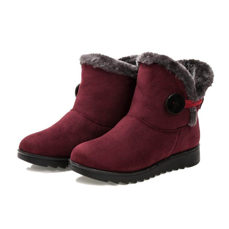 妈妈靴平跟防滑雪地靴加绒保暖