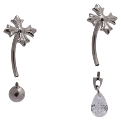 心美眼钛合金弯杆耳钉