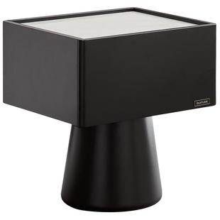 全友家居意式极简带灯床头柜家用卧室2025爆款黑色收纳柜置物架KD