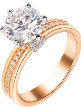 VISING珠宝莫桑钻求婚钻戒钻石戒指2ct【GRA国际证书】