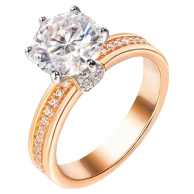 VISING珠宝莫桑钻求婚钻戒钻石戒指2克拉【GRA国际证书】