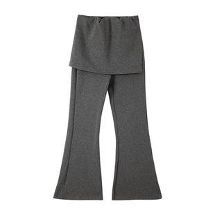 左西女童加绒裤子秋冬款保暖2025新款儿童假两件微喇瑜伽裤打底裤