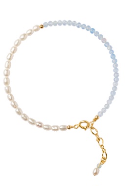 淡蓝海蓝宝珍珠设计感手链