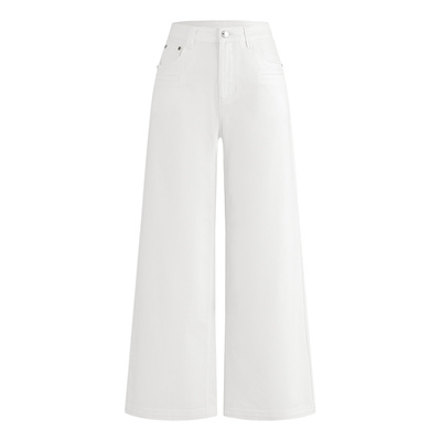 [三防]Navigare意大利小帆船2026春季新款阔腿牛仔裤女士白色长裤