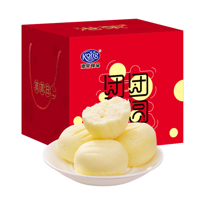 港荣奶香蒸蛋糕小面包早餐整箱零食老人精美礼盒送礼品走亲戚礼物