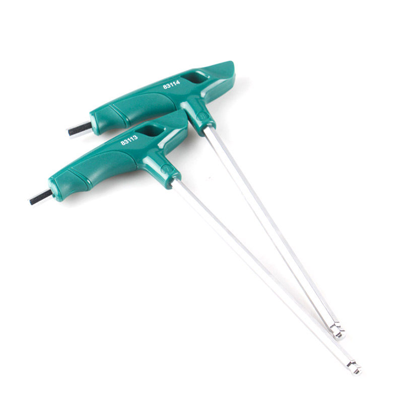 世达T型内六角扳手加长六角匙球形螺丝刀工具套装单个2/3/4/5/8mm