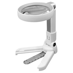 台式放大镜充电带灯可折叠手持老人阅读手机维修挑刺微雕印章专用