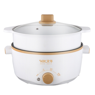 文华 电热火锅家用 多功能蒸煮锅小型 电火锅一体电煮锅2人3人