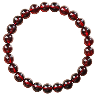 福妞9A石榴石手链女天然酒红色紫牙乌石榴石手串散珠子单圈多圈