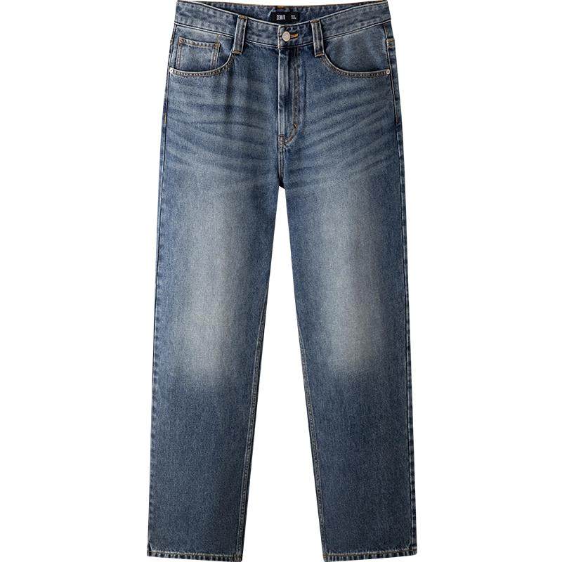 森马经典百搭宽松直筒牛仔裤男装