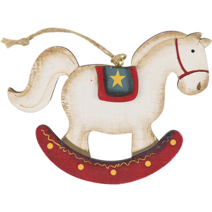 圣诞树木质可爱木马小挂件挂饰圣诞节装饰品christmas decoration