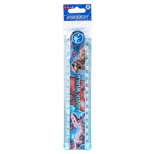 iiGEN一正学生文具侏罗纪世界30厘米多功能折叠尺 小学生男生学习专用恐龙透明加宽加厚不易断旋转折叠尺