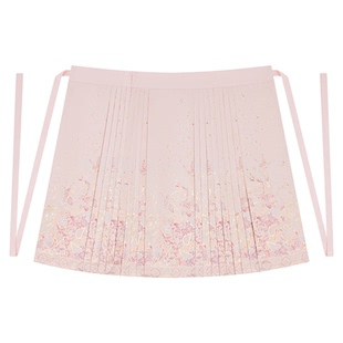 三生都【梦境猫】原创粉色汉洋折衷短款八分马面裙明制日常汉服女