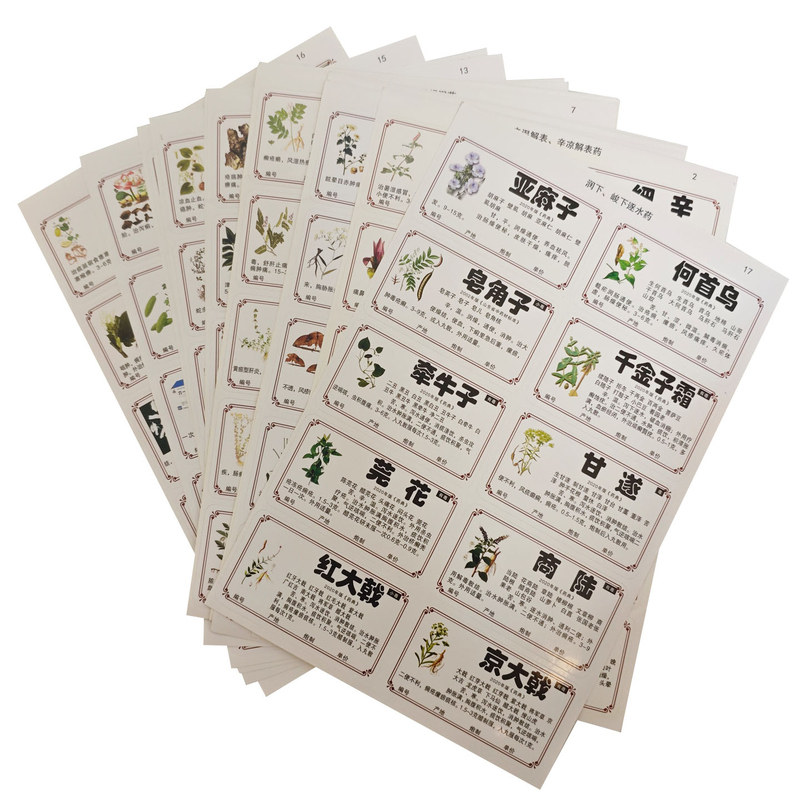 新版中药柜标签贴自粘不干胶防水