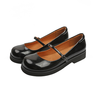 欧洲站2026春季新款学院风平底鞋圆头英伦小皮鞋简约时尚玛丽珍鞋