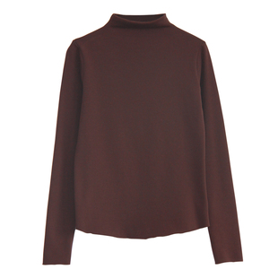 秋冬韩版百搭款磨毛半高领打底衫女发热内搭上衣修身显瘦长袖T恤