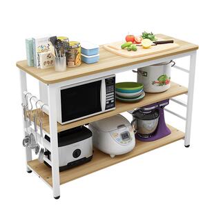 厨房置物架切菜桌家用收纳架落地多层架微波炉架储物操作台面定制