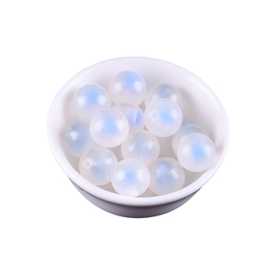 天然蓝月光石散珠手串珠子冰种灰月光diy手链项链玻璃体串珠配件