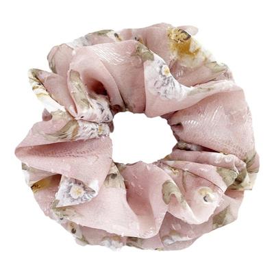 桃子柚复古玫瑰花发圈雪纺发绳